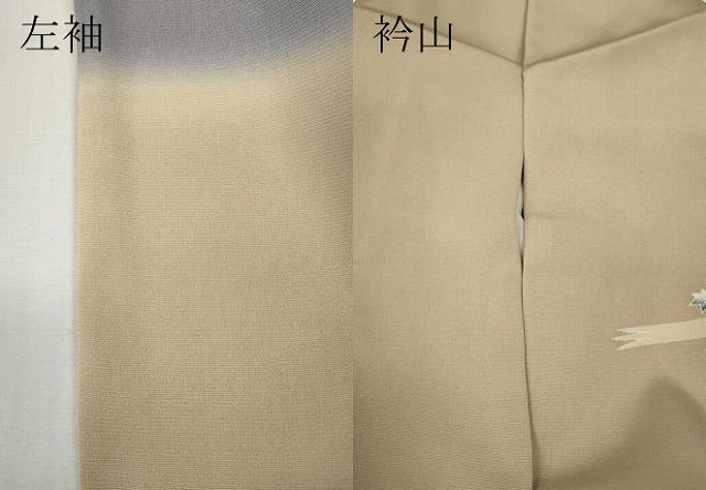 平和屋着物●訪問着　風景草花文　暈し染め　金糸　正絹　逸品　CABD7404ut