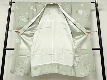 平和屋着物●長襦袢　無双仕立て　舞桜文　正絹　逸品　CABD7410ut