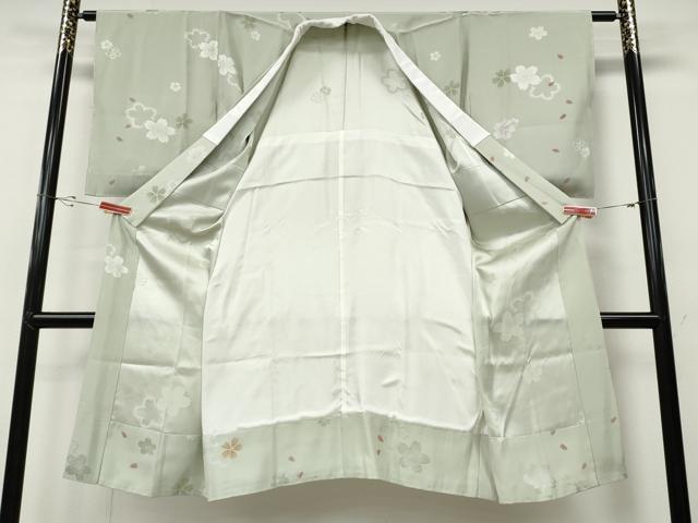 平和屋着物●長襦袢　無双仕立て　舞桜文　正絹　逸品　CABD7410ut