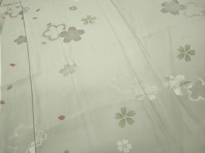 平和屋着物●長襦袢　無双仕立て　舞桜文　正絹　逸品　CABD7410ut
