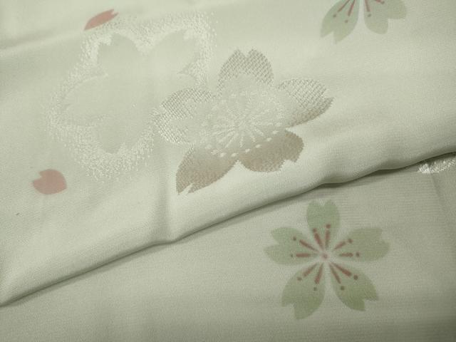 平和屋着物●長襦袢　無双仕立て　舞桜文　正絹　逸品　CABD7410ut