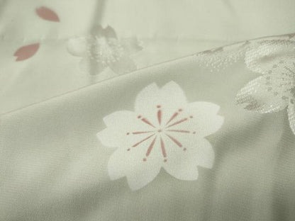 平和屋着物●長襦袢　無双仕立て　舞桜文　正絹　逸品　CABD7410ut