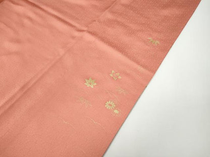 平和屋着物●訪問着　作家物　雪輪枝花文　暈し染め　金彩　正絹　逸品　CABD7411ut