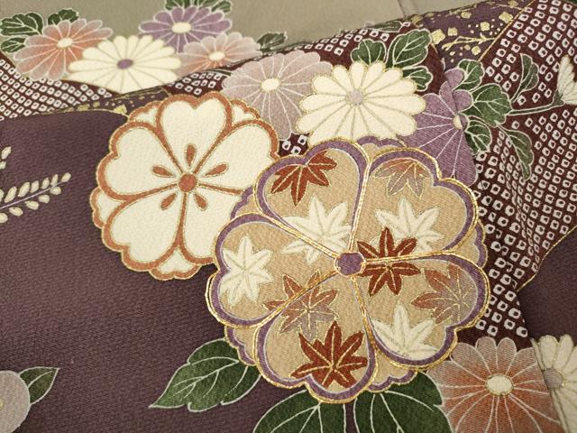 平和屋着物●訪問着　駒刺繍　雪芝枝花文　暈し染め　金彩　正絹　逸品　CABD7413ut