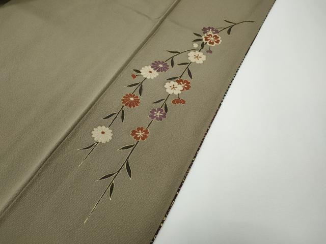 平和屋着物●訪問着　駒刺繍　雪芝枝花文　暈し染め　金彩　正絹　逸品　CABD7413ut