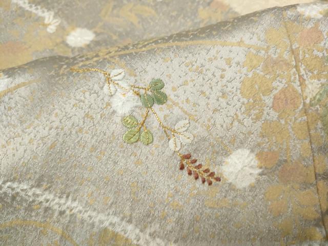 平和屋着物●訪問着　絞り　刺繍　道長花文　金彩　正絹　逸品　CABD7416ut