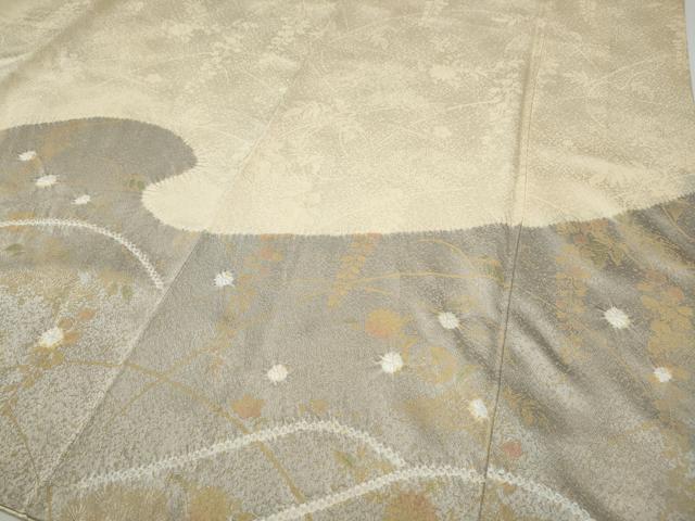 平和屋着物●訪問着　絞り　刺繍　道長花文　金彩　正絹　逸品　CABD7416ut