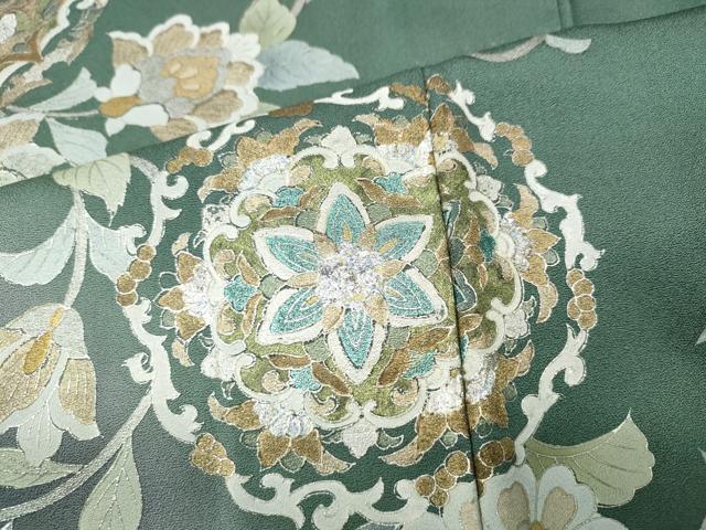 平和屋着物●訪問着　正倉院花唐草文　暈し染め　金銀彩　正絹　逸品　CABD7417ut