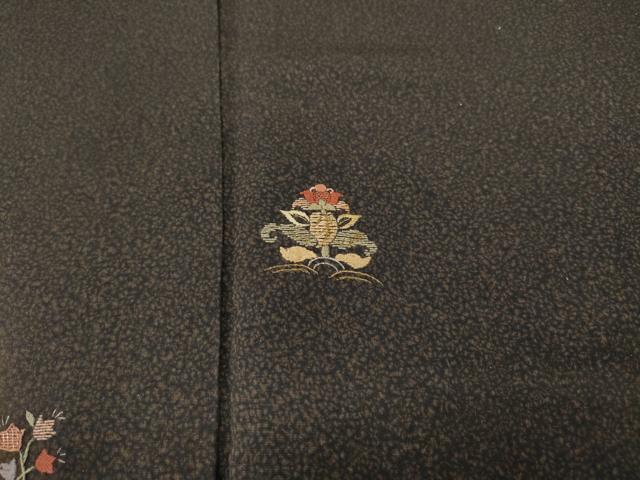 平和屋着物●訪問着　刺繍　草花文　暈し染め　金彩　正絹　逸品　CABD7418ut