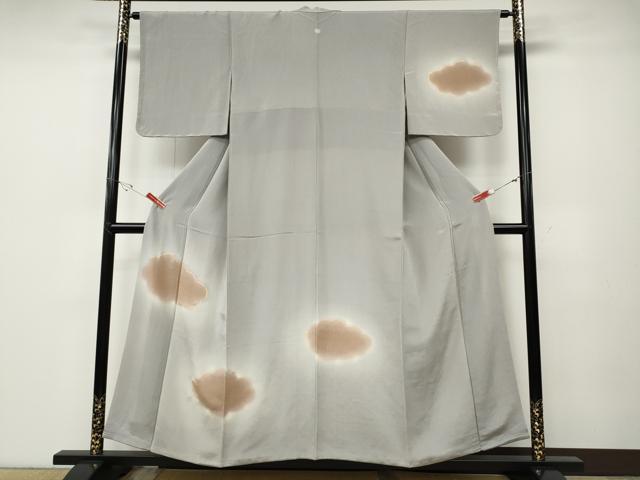 平和屋着物●訪問着　雲取り文　暈し染め　金彩　鬼しぼ縮緬　正絹　逸品　CABD7421ut