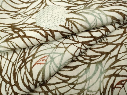 平和屋着物●上質な小紋　型染め　雪輪草葉文　正絹　逸品　未使用　CABD7425ut