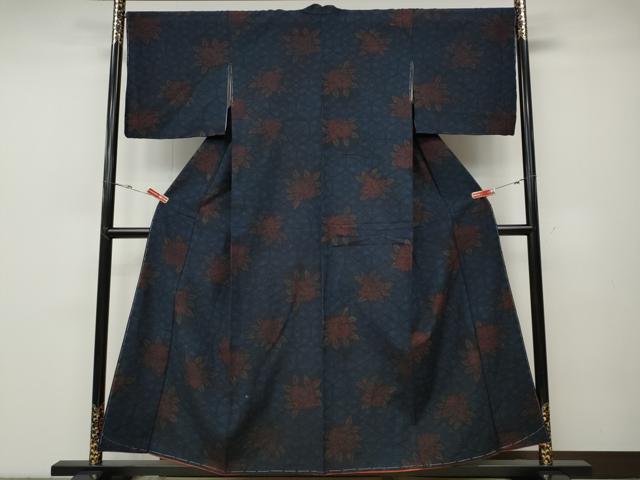 平和屋着物●結城紬　舞花文　正絹　逸品　未使用　CABD7426ut