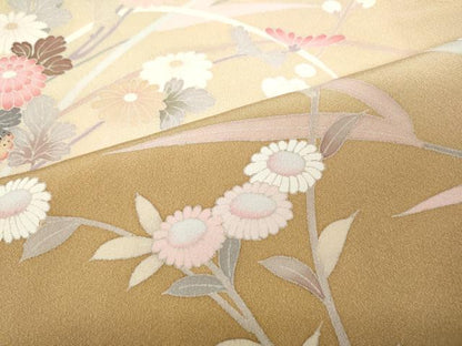 平和屋着物●訪問着　友禅　枝花文　暈し染め　ロング丈　正絹　逸品　CABD7427ut
