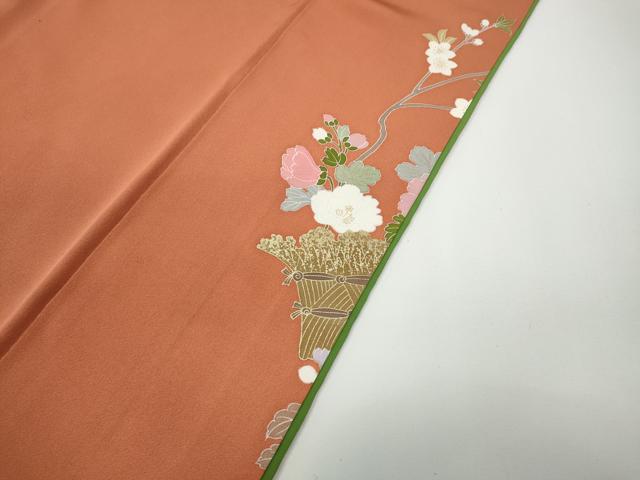 平和屋着物○訪問着 刺繍 十二単風 枝花文 暈し染め 金彩