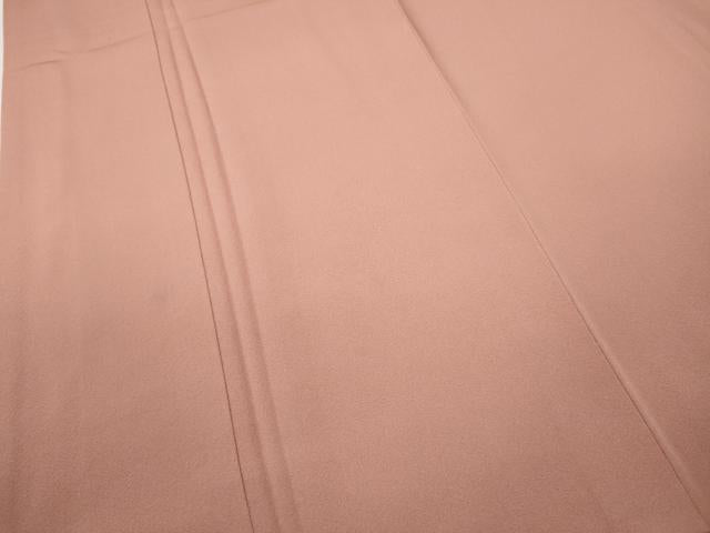 平和屋着物●上質な色無地　珊瑚色　正絹　逸品　CABD7433ut