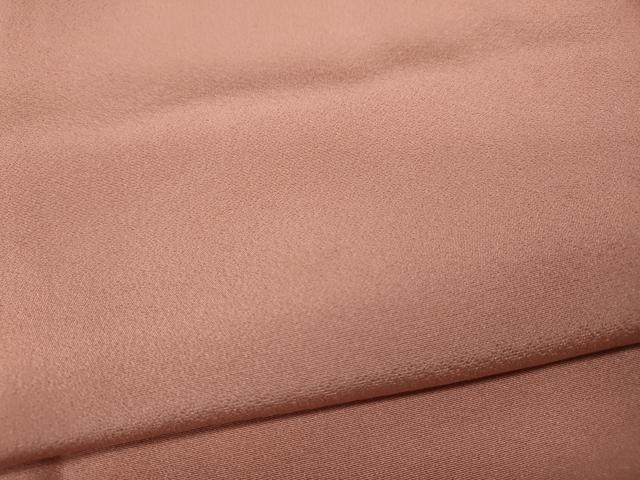 平和屋着物●上質な色無地　珊瑚色　正絹　逸品　CABD7433ut
