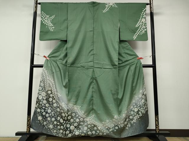 平和屋着物●訪問着　本場大島紬　辻が花　絞り　正絹　逸品　CABD7435ut