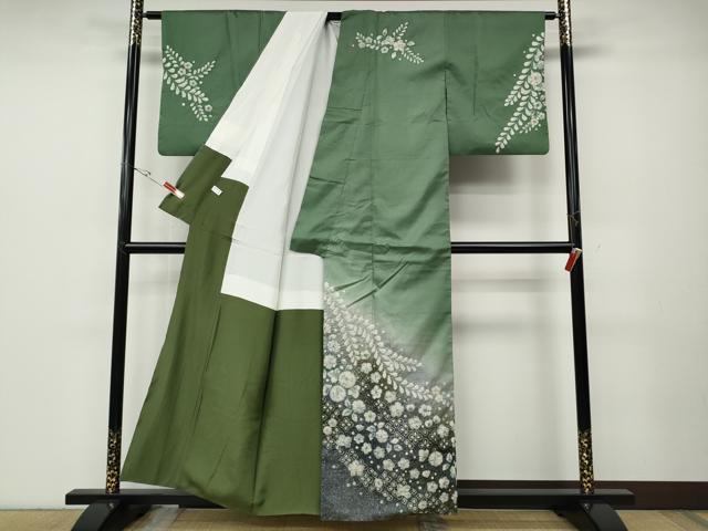 平和屋着物●訪問着　本場大島紬　辻が花　絞り　正絹　逸品　CABD7435ut