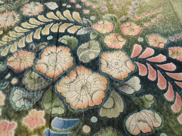 平和屋着物●訪問着　作家物　辻が花　絞り　銀通し地　正絹　逸品　CABD7438ut
