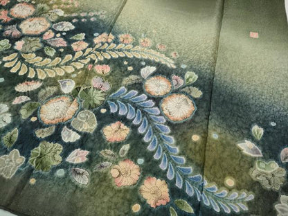 平和屋着物●訪問着　作家物　辻が花　絞り　銀通し地　正絹　逸品　CABD7438ut