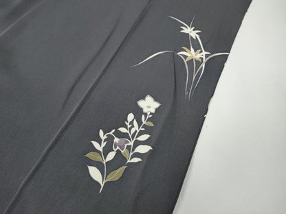 平和屋着物●訪問着　駒刺繍　草花丸文　金彩　正絹　逸品　CABD7439ut