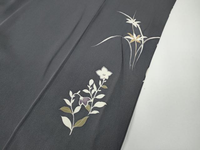 平和屋着物●訪問着　駒刺繍　草花丸文　金彩　正絹　逸品　CABD7439ut