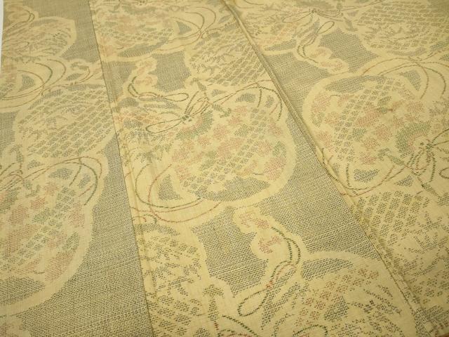 平和屋着物●本場結城紬　重要無形文化財　100亀甲　鞠花文　正絹　逸品　CABD7444ut