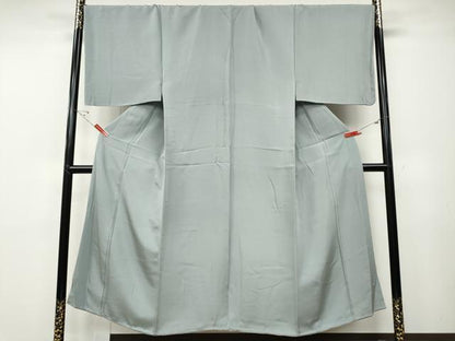 平和屋着物●男性　色無地　薄雲鼠色　正絹　逸品　CABD7445ut