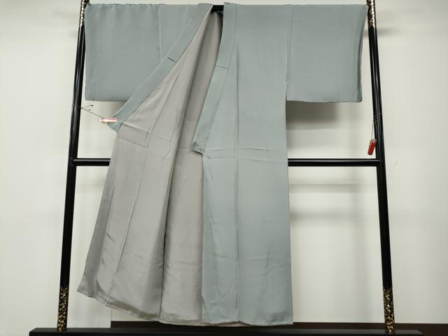 平和屋着物●男性　色無地　薄雲鼠色　正絹　逸品　CABD7445ut