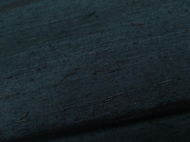 平和屋着物●男性　髭紬　アンサンブル　色無地　御召御納戸色　正絹　逸品　CABD7446ut