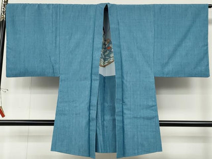 平和屋着物●男性　紬　アンサンブル　霞文　正絹　逸品　CABD7448ut