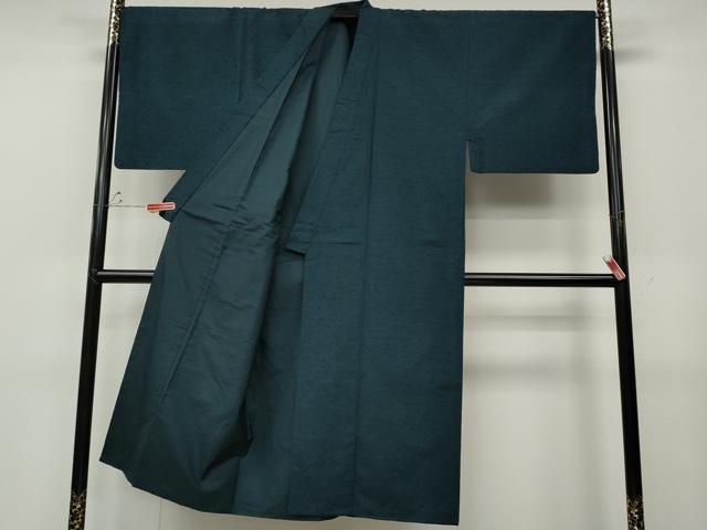 平和屋着物●男性　髭紬　アンサンブル　色無地　熨斗目花色　正絹　逸品　CABD7449ut