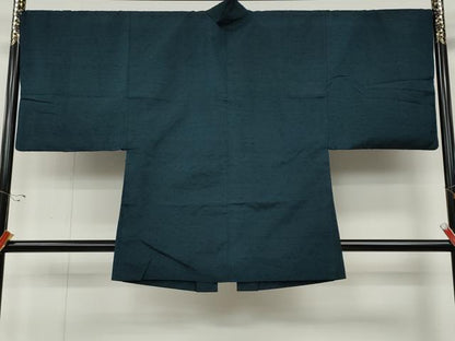平和屋着物●男性　髭紬　アンサンブル　色無地　熨斗目花色　正絹　逸品　CABD7449ut