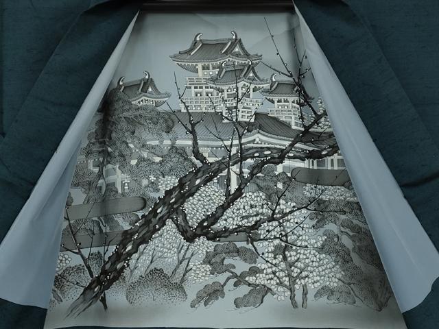 平和屋着物●男性　髭紬　アンサンブル　色無地　熨斗目花色　正絹　逸品　CABD7449ut