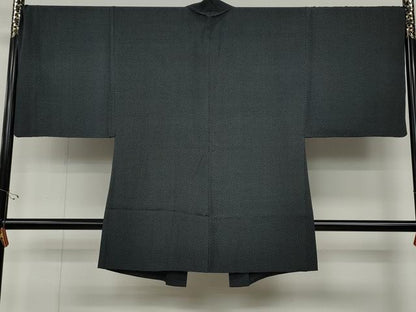平和屋着物●男性　小紋　アンサンブル　菱吉祥文　正絹　逸品　CABD7451ut
