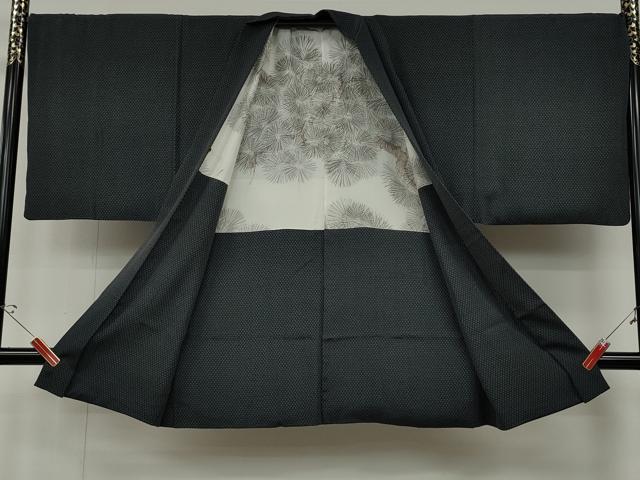 平和屋着物●男性　小紋　アンサンブル　菱吉祥文　正絹　逸品　CABD7451ut
