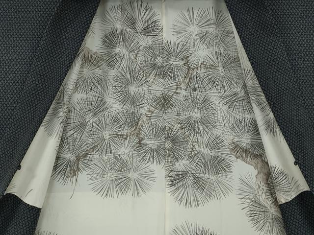 平和屋着物●男性　小紋　アンサンブル　菱吉祥文　正絹　逸品　CABD7451ut