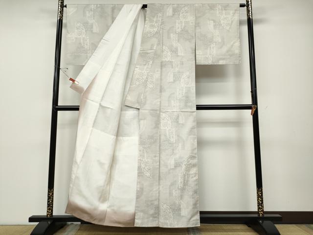 平和屋着物●本場大島紬　白大島　9マルキ　吉祥花文　正絹　逸品　CABD7453ut