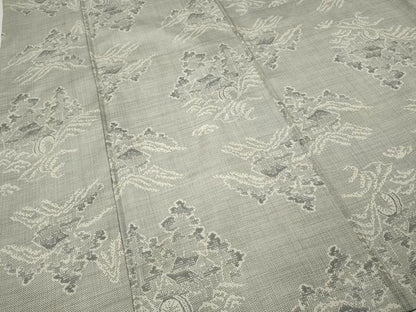 平和屋着物●本場大島紬　白大島　9マルキ　風景草木文　正絹　逸品　CABD7456ut