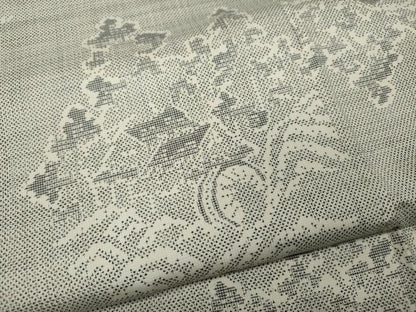 平和屋着物●本場大島紬　白大島　9マルキ　風景草木文　正絹　逸品　CABD7456ut