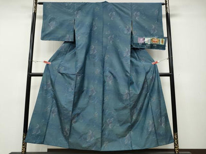 平和屋着物●本場大島紬　紗絵麗　蔦の葉花文　薩摩染織謹製　証紙付き　正絹　逸品　CABD7458ut