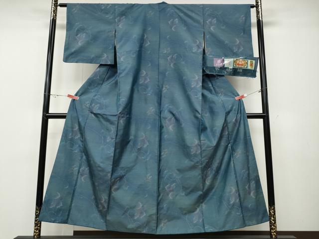 平和屋着物●本場大島紬　紗絵麗　蔦の葉花文　薩摩染織謹製　証紙付き　正絹　逸品　CABD7458ut