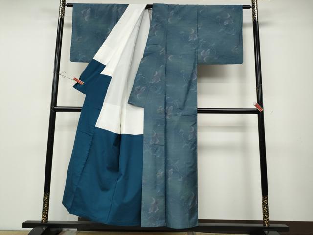 平和屋着物●本場大島紬　紗絵麗　蔦の葉花文　薩摩染織謹製　証紙付き　正絹　逸品　CABD7458ut