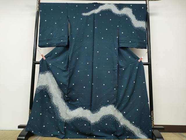 平和屋着物●訪問着　総絞り　霞文　仮絵羽　正絹　逸品　未使用　CABD7459ut