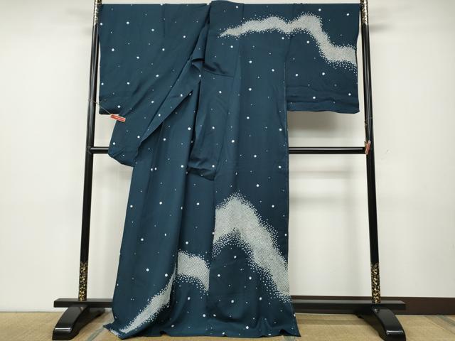 平和屋着物●訪問着　総絞り　霞文　仮絵羽　正絹　逸品　未使用　CABD7459ut