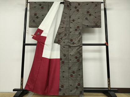 平和屋着物●本場大島紬　7マルキ　泥染め　簪花文　平田利和作　証紙付き　正絹　逸品　CABD7464ut