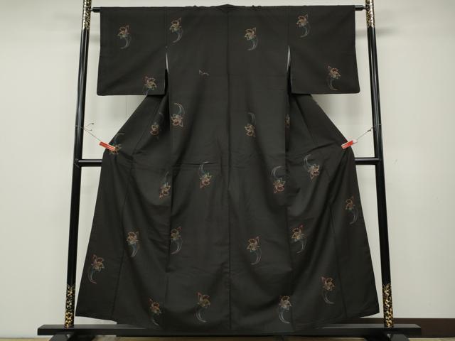 平和屋着物●本場大島紬　9マルキ　地空き　吉祥花文　正絹　逸品　CABD7465ut