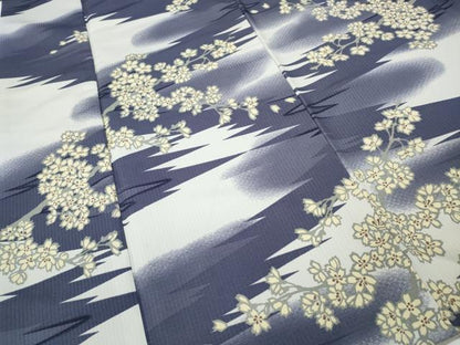 平和屋着物●小紋　霞枝桜文　洗える着物　CABD7468ut