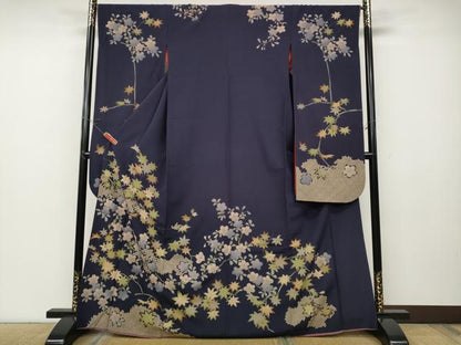 平和屋着物●豪華振袖　枝楓桜文　正絹　逸品　CABD7470ut