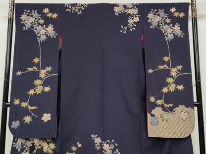 平和屋着物●豪華振袖　枝楓桜文　正絹　逸品　CABD7470ut